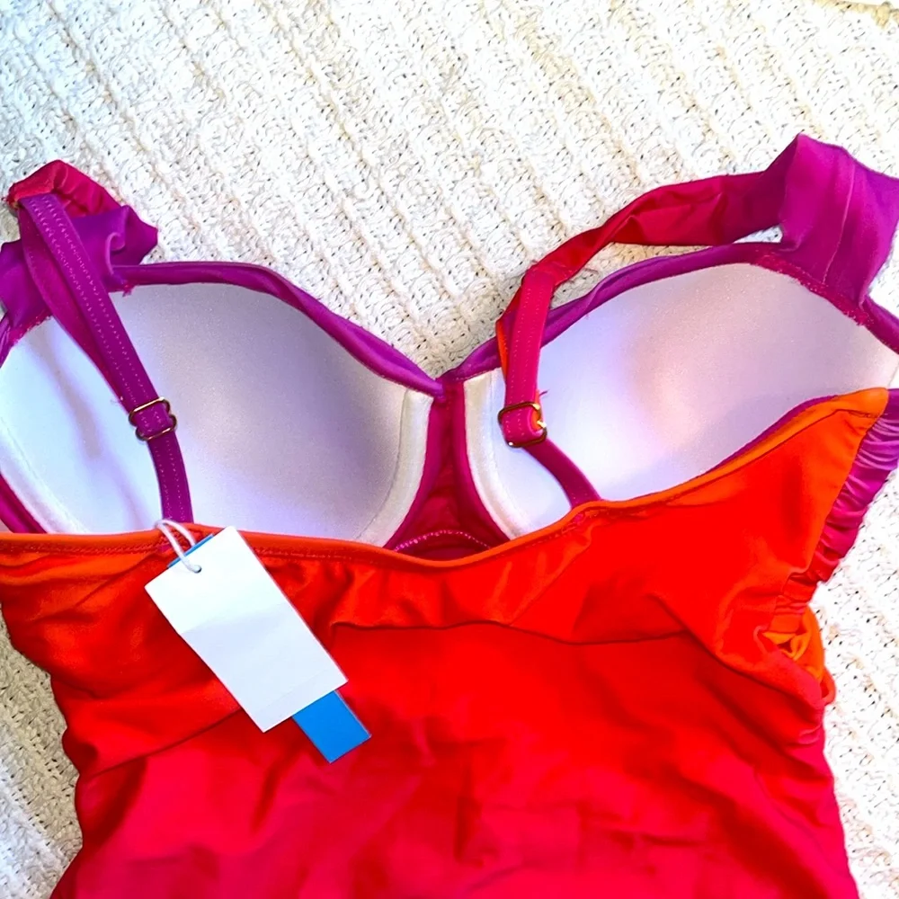 Bleu Rod Beattie Pink and Orange Swimsuit - Picture 6 of 8